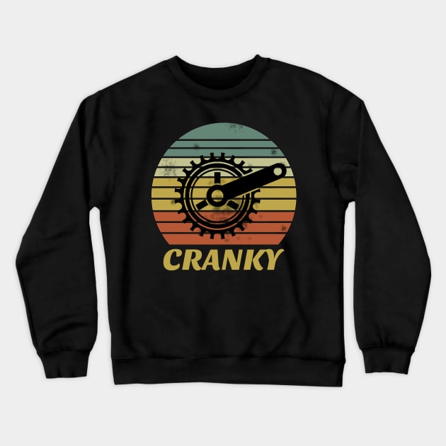 Bicycle Cranky Retro Vintage Gift For Cycling Lovers Crewneck Sweatshirt by Trendy_Designs